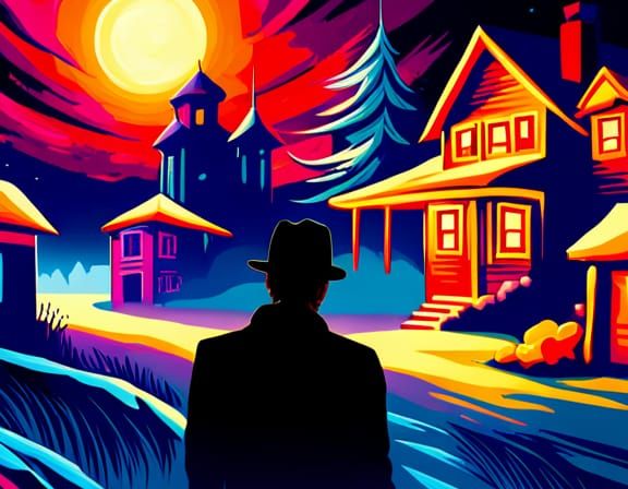 Sinister House in Desolate Landscape: Hyperdetailed Art