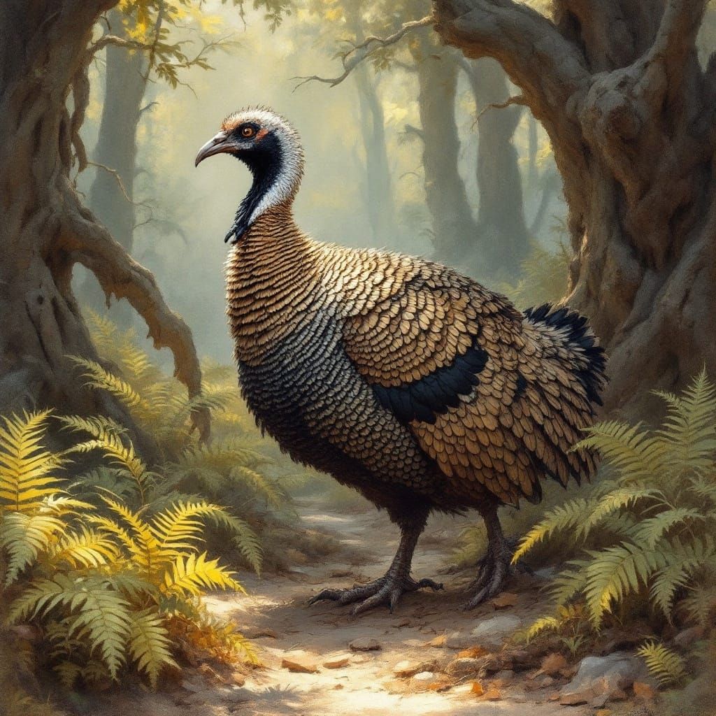 Ruffed Grouse Strutting Through Sun-Dappled Forest