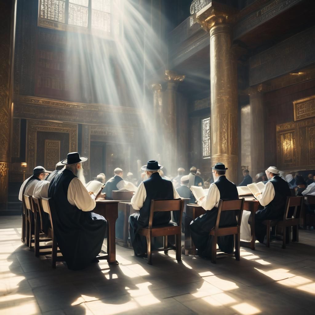 Torah Study in Temple with Divine Light