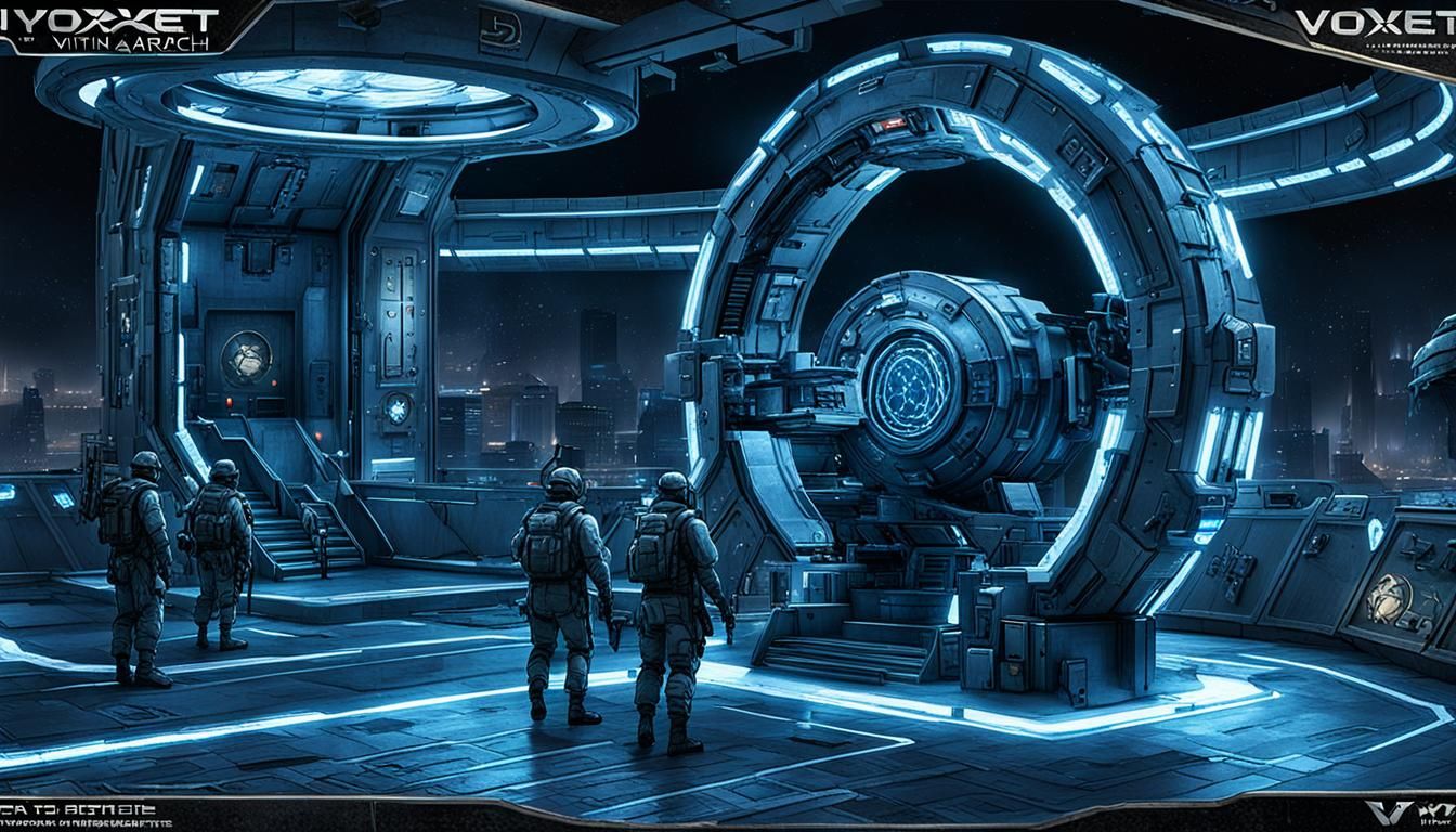 Futuristic Voxet Craft with Holographic Details