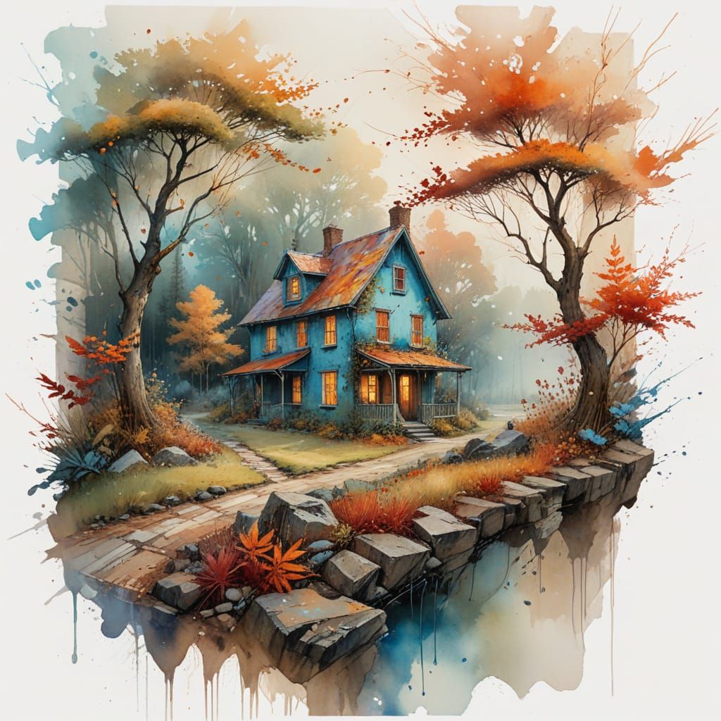 Autumn Pathway to Forgotten Tales in Vibrant Colors