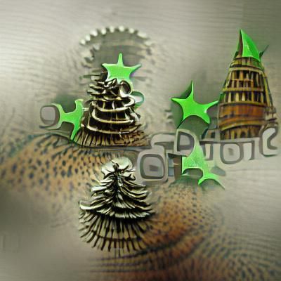 Steampunk Christmas Tree in Stipple Style