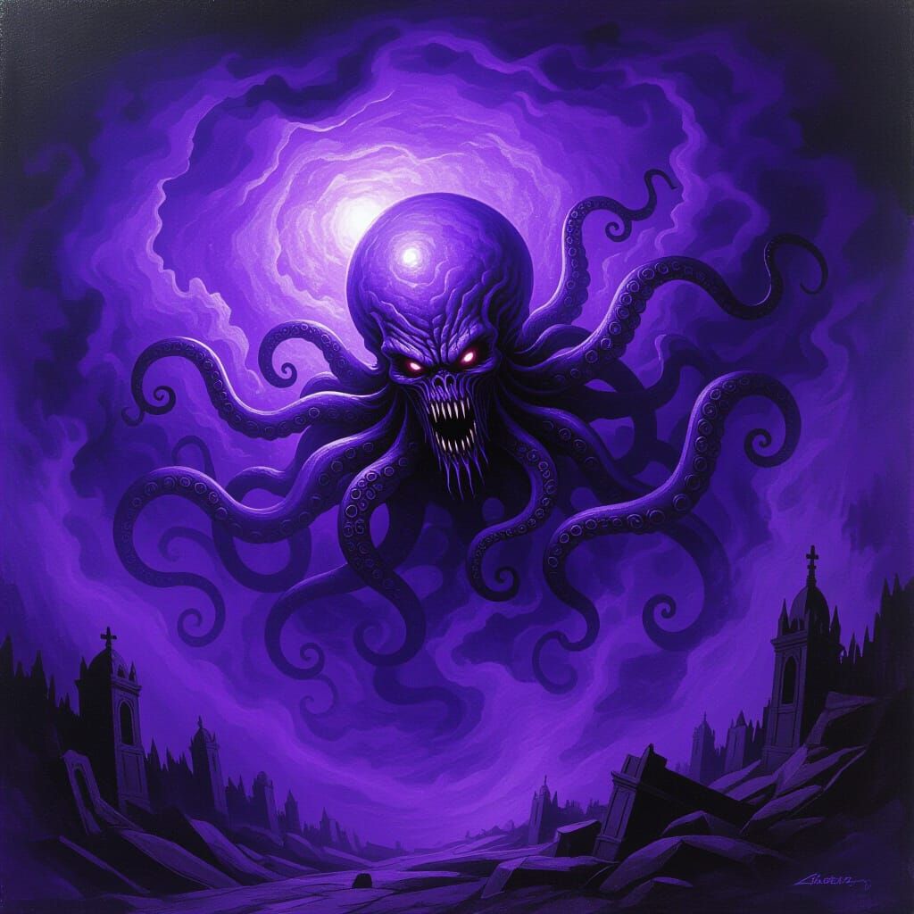 Eldritch Horror Emerges from Purple Mist