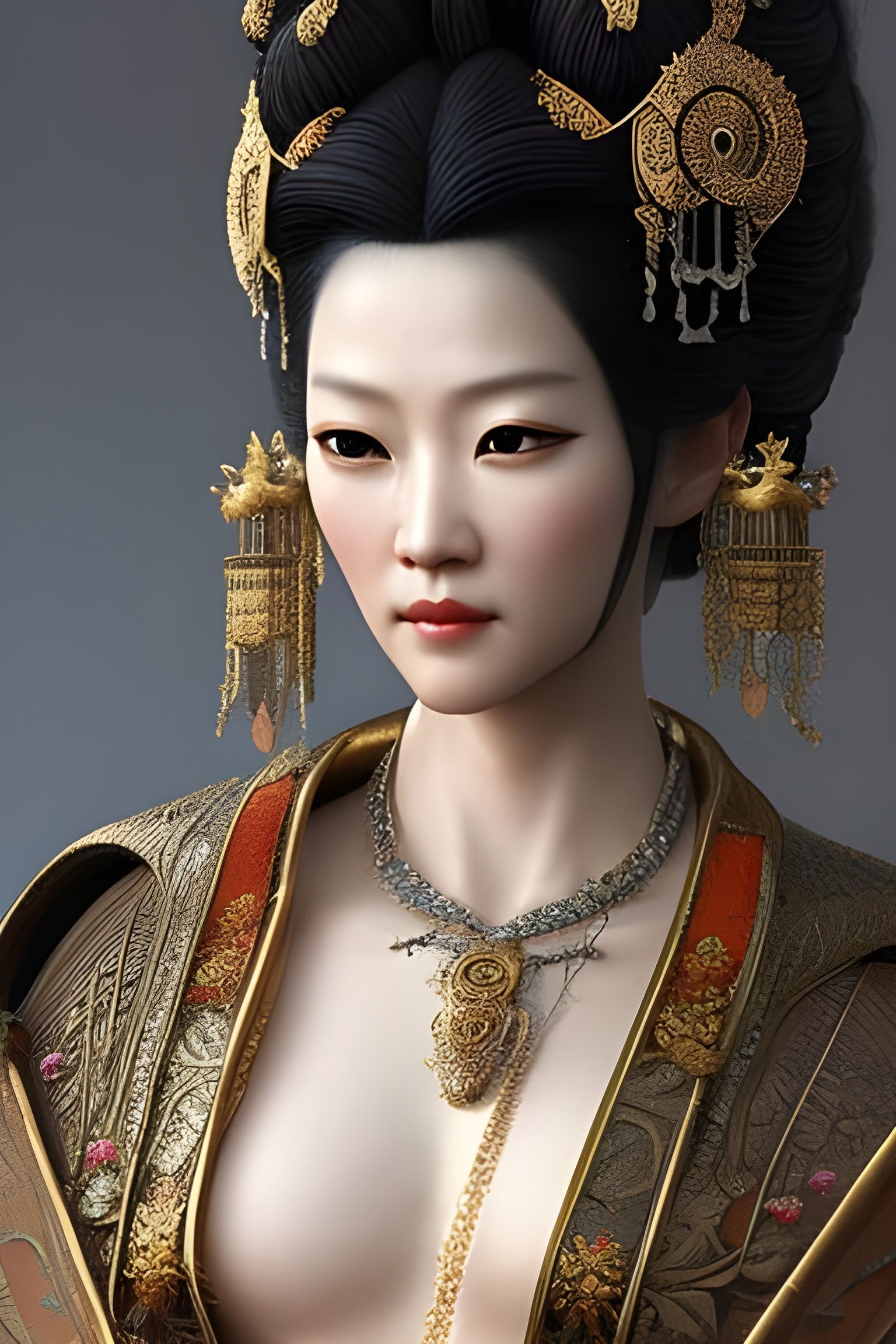 Detailed Portrait of a Goddess in Robe, Fantasy Art