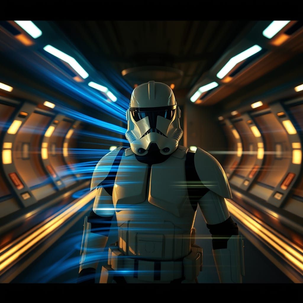Clone Trooper in Rembrandt Style with Blue Lights