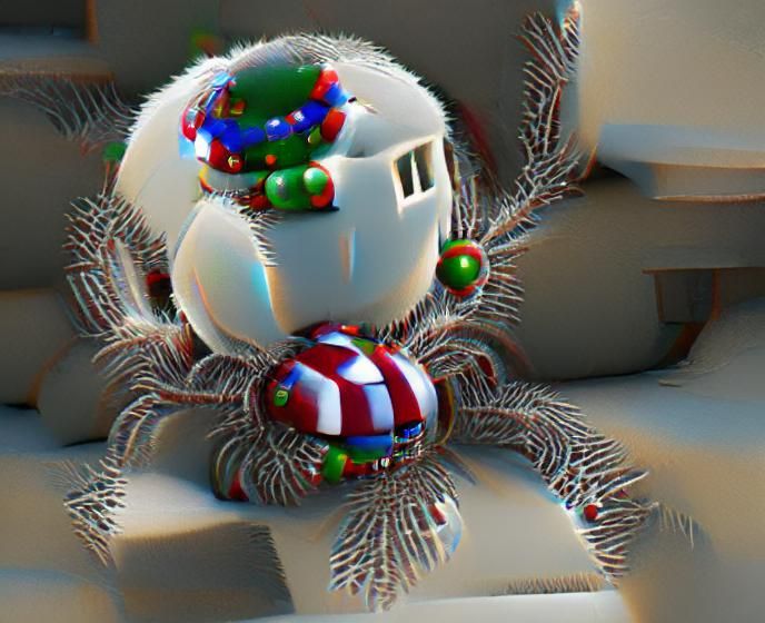 Festive Christmas Spider in 8k Resolution