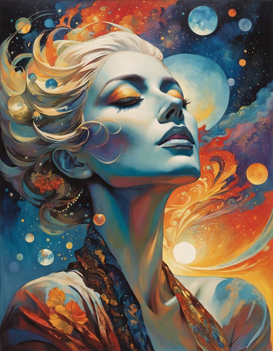 Ethereal being embracing infinity