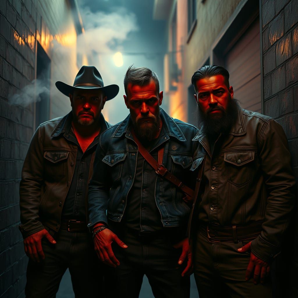 Menacing Cartel Members Pose in a Gritty, Hyperrealistic All...