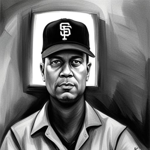 San Francisco Giants Fan in Exploded Pencil Sketch