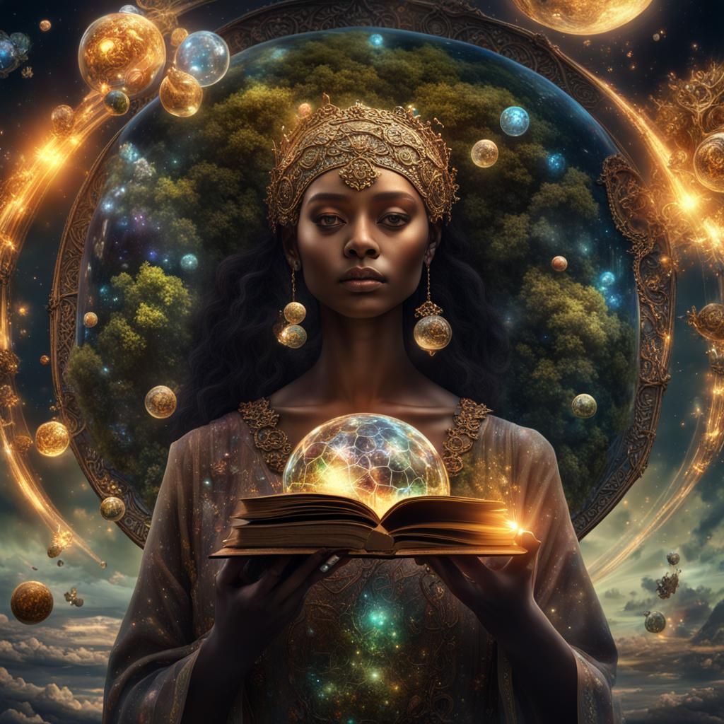 Goddess of the Celestial Library: Fantasy Art
