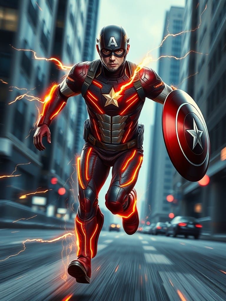 Speed Captain: Heroic Fusion of Captain America and Flash