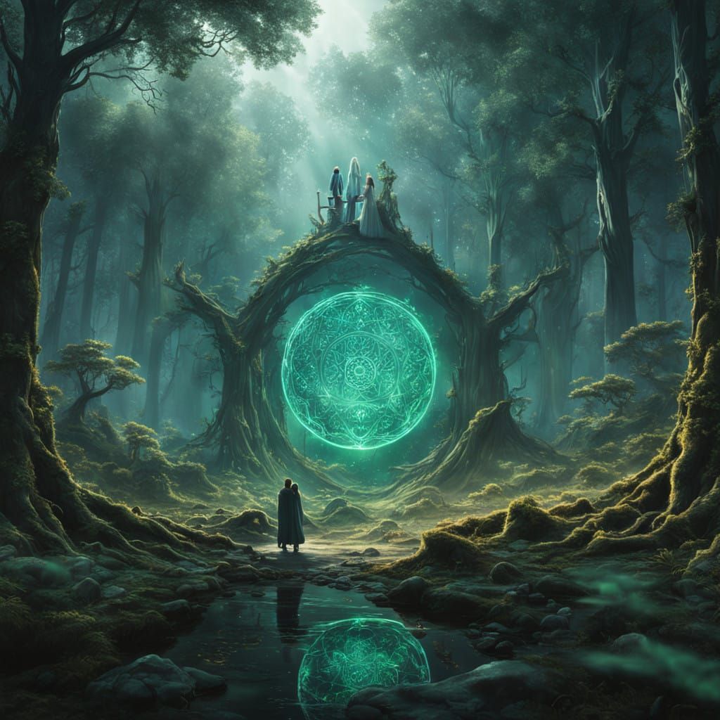 Enchanted Couple in a Mystical Forest