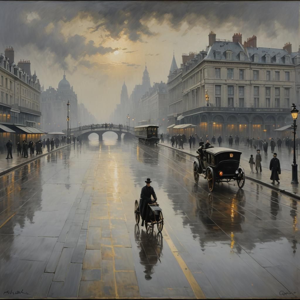 Golden Science Scale in Monet Style Study