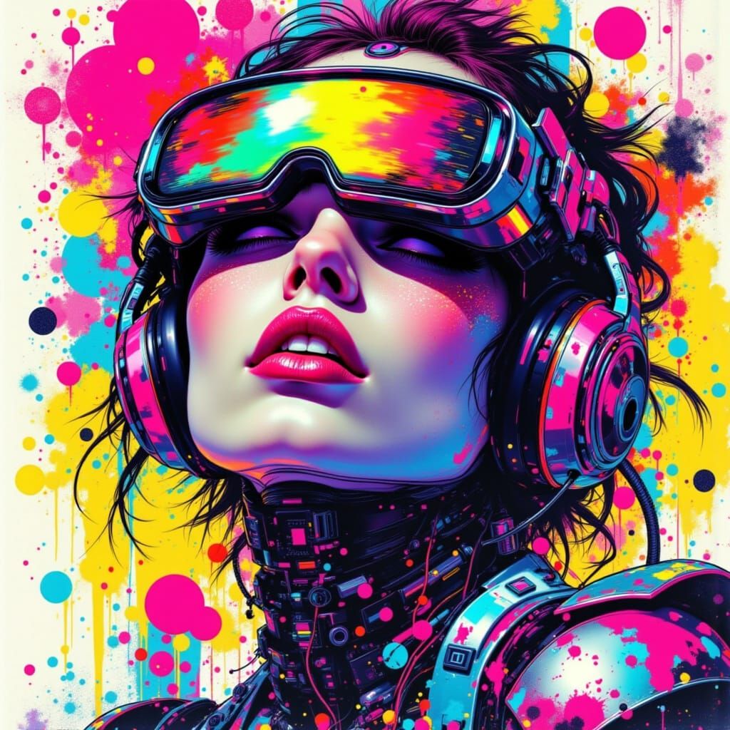 Surreal Cyberpunk Goddess Maggie Radiates Beauty