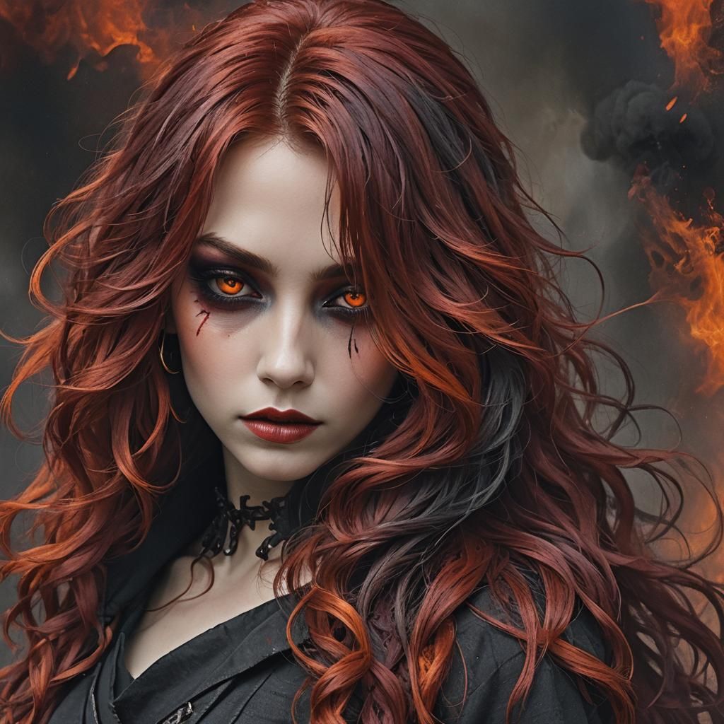 Emberlyn: A Fiery Fantasy Concept Art