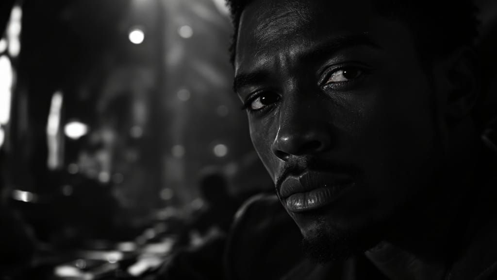 A Sceptical 1932 Businessman in Afrofuturist Style