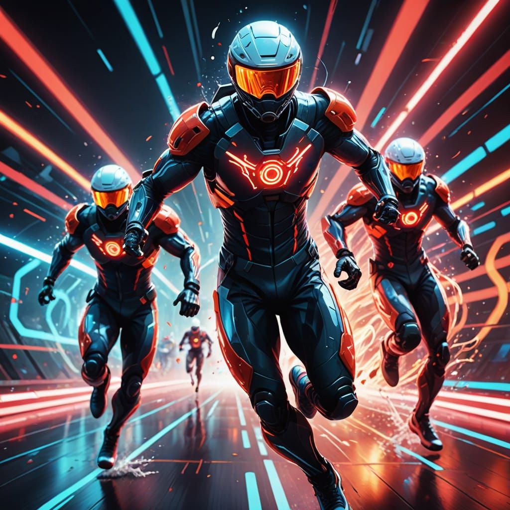 High-Speed Cellular Racing in a Futuristic Arena