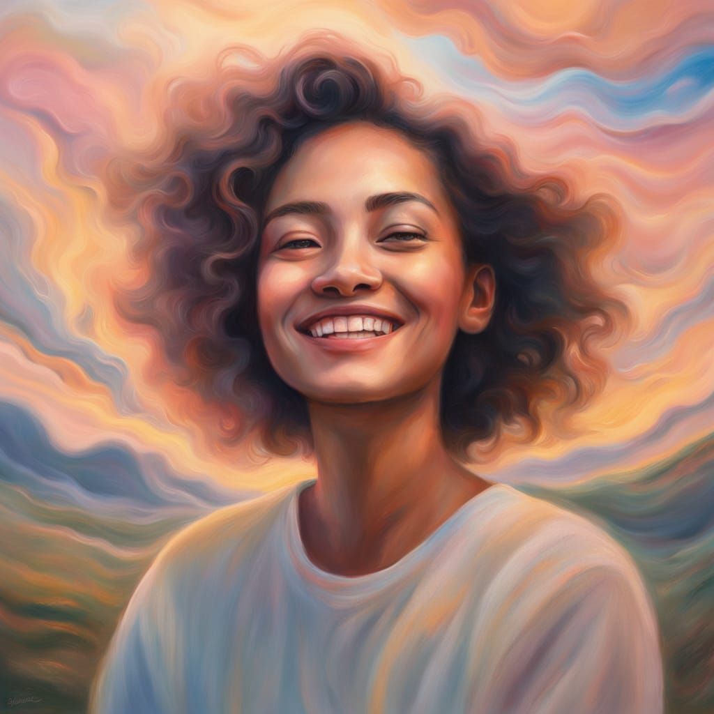 Dreamy Portrait of Woman in Surreal Landscape