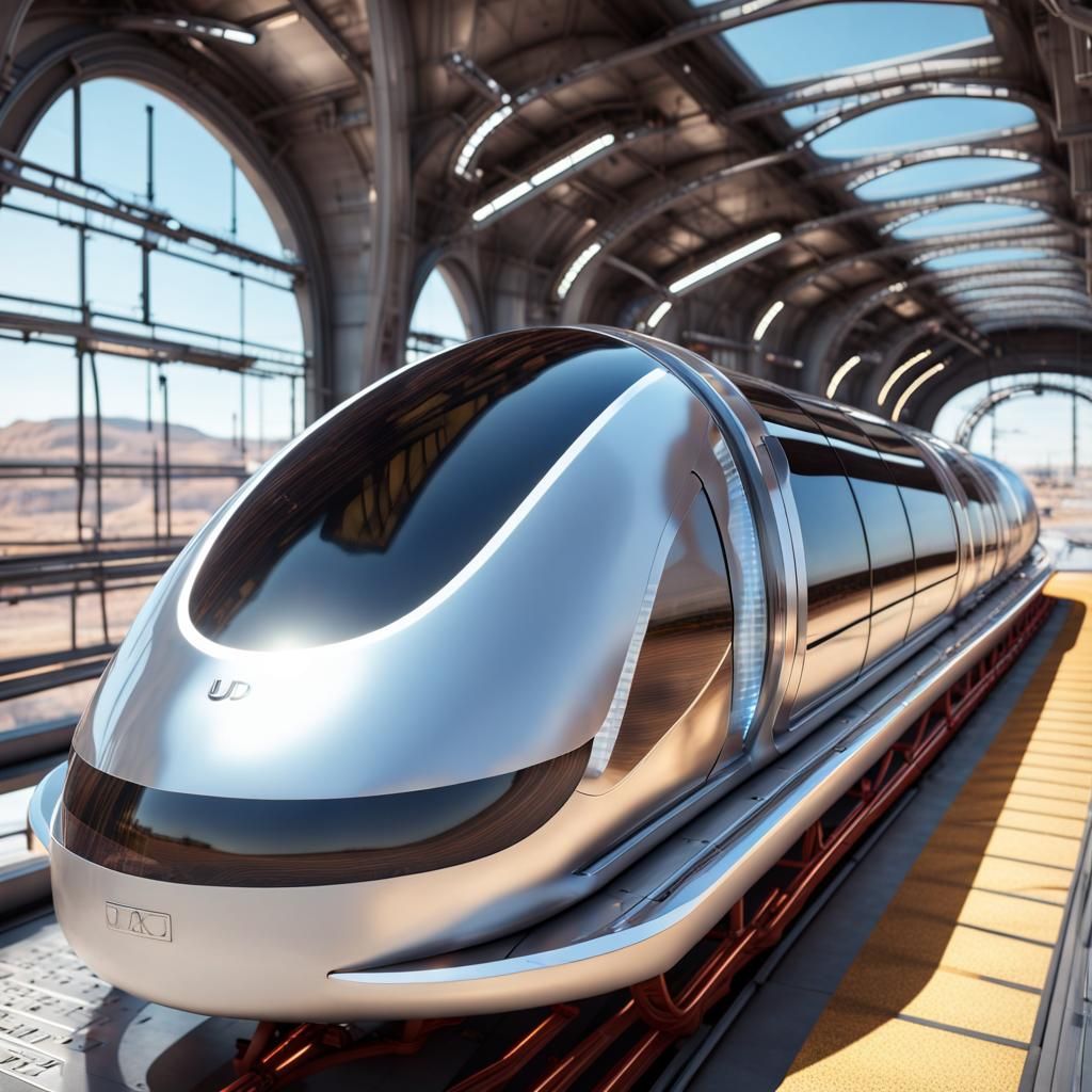 Futuristic Hyperloop Vehicle as Graffiti Art