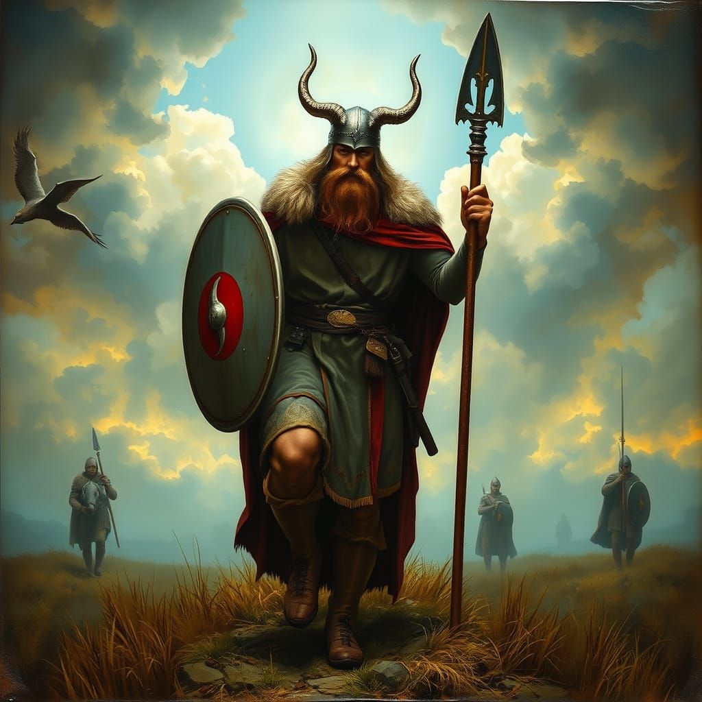 Viking prince 8th century England marching to war. Medieval ...