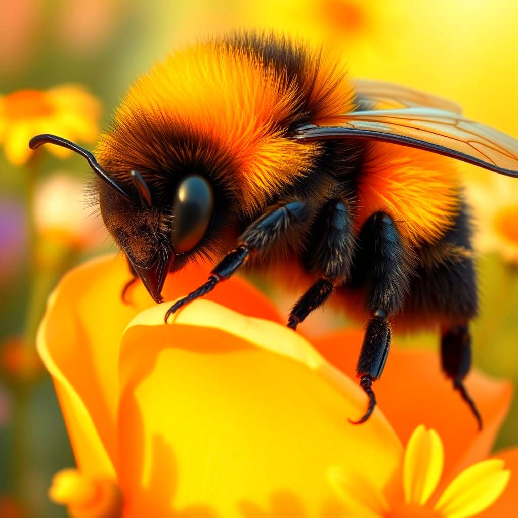 Sleepy Bumblebee Generated by AI