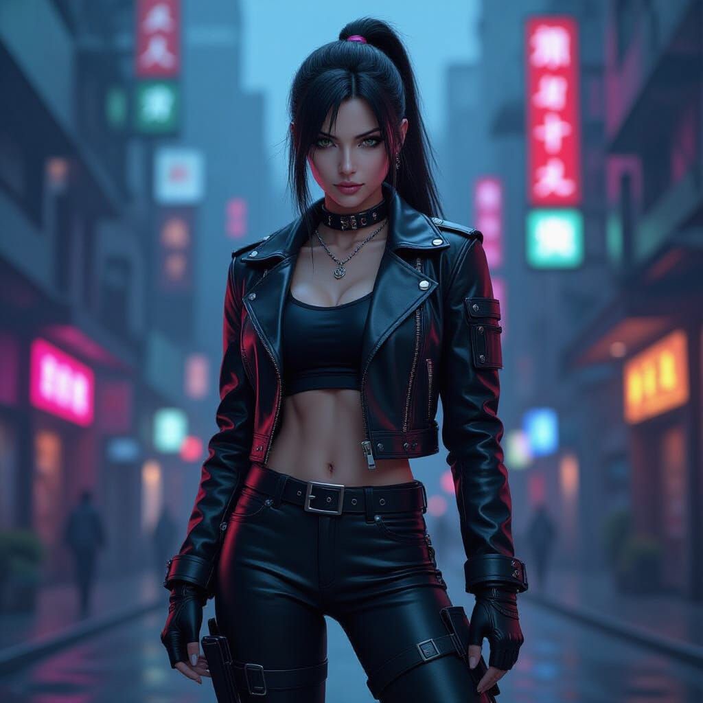 Cyberpunk Demon Tifa in Kingdom Hearts Outfit