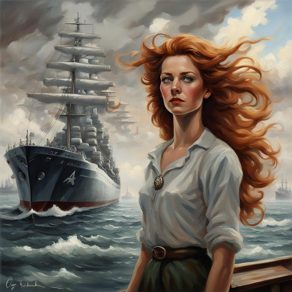 Auburn Beauty's Farewell: Wartime Port Scene