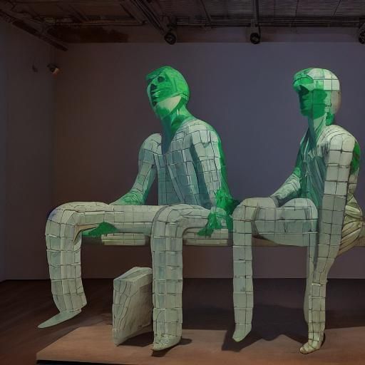 Hunchbacked Machine Sculptures in Hyper-Realistic Art Style
