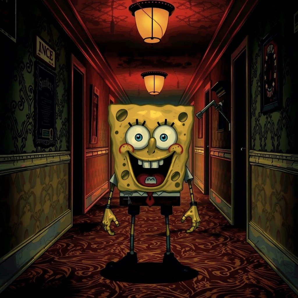 Creepy Abandoned Hotel Vision of a Tattered SpongeBob
