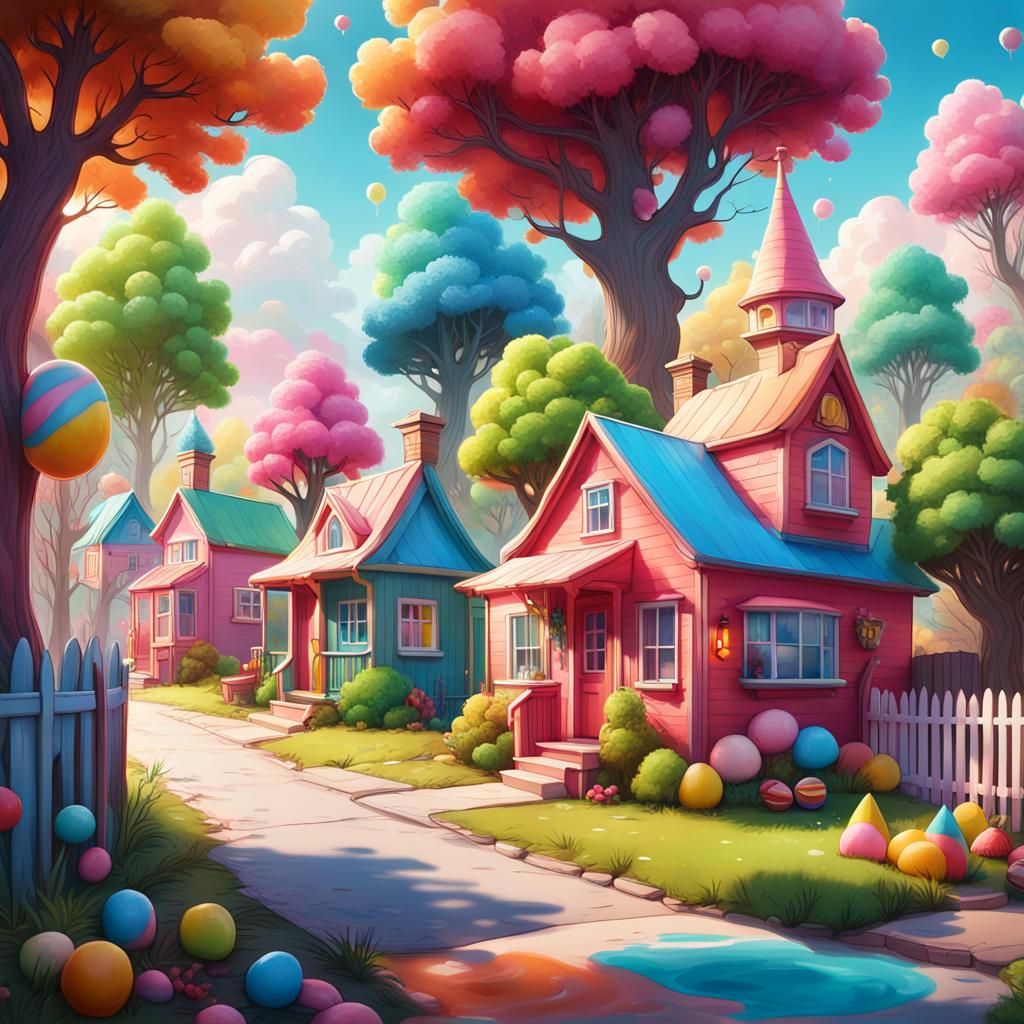 Candy Land: A Colorful Airbrush Art Dream