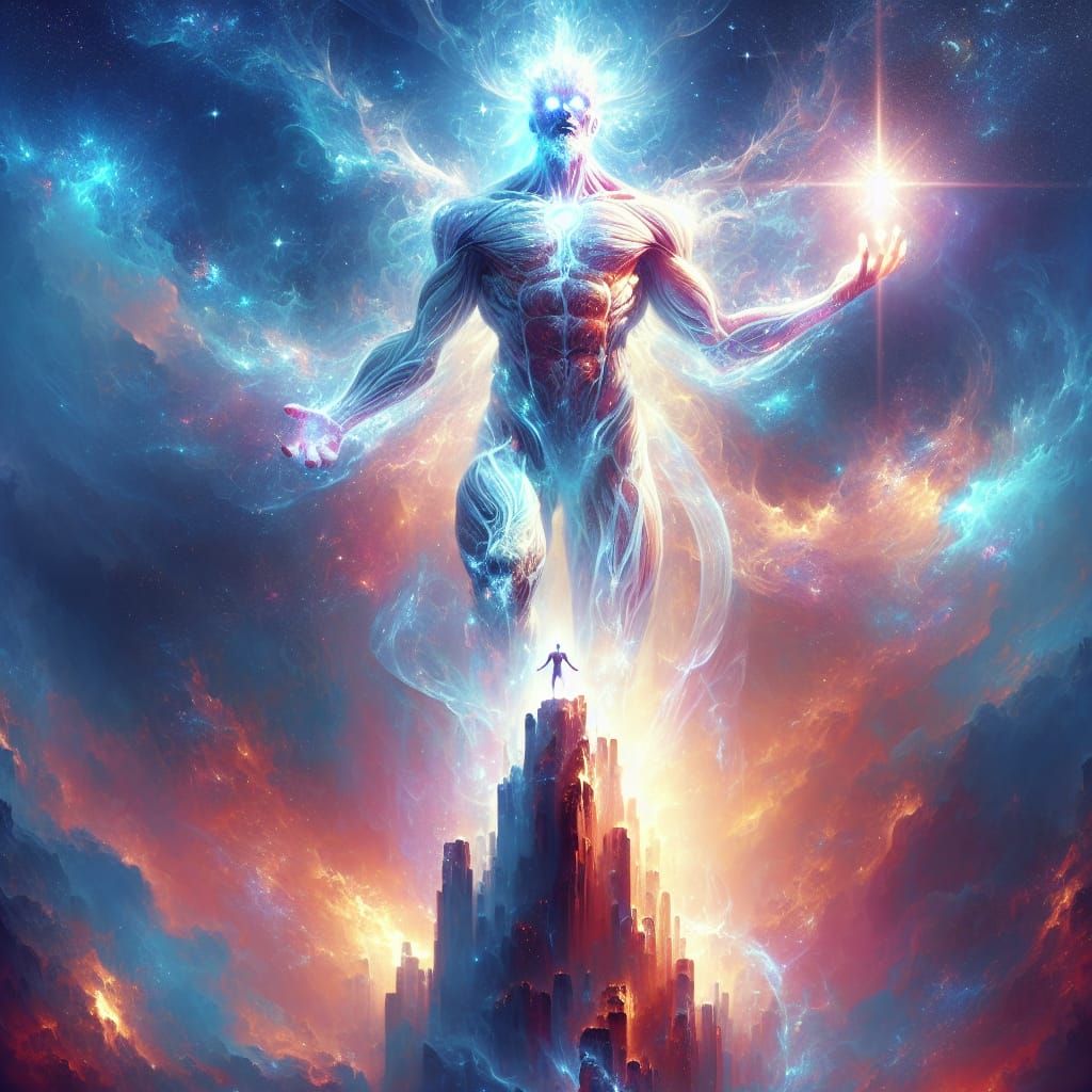 A powerful man, giant of heavenly lights with shining