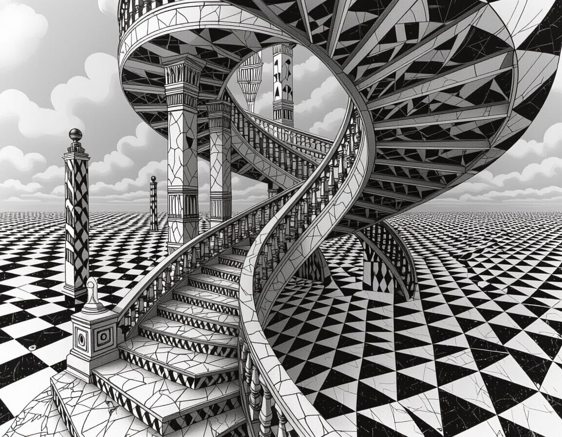 Surreal Staircase with Impossible Geometry