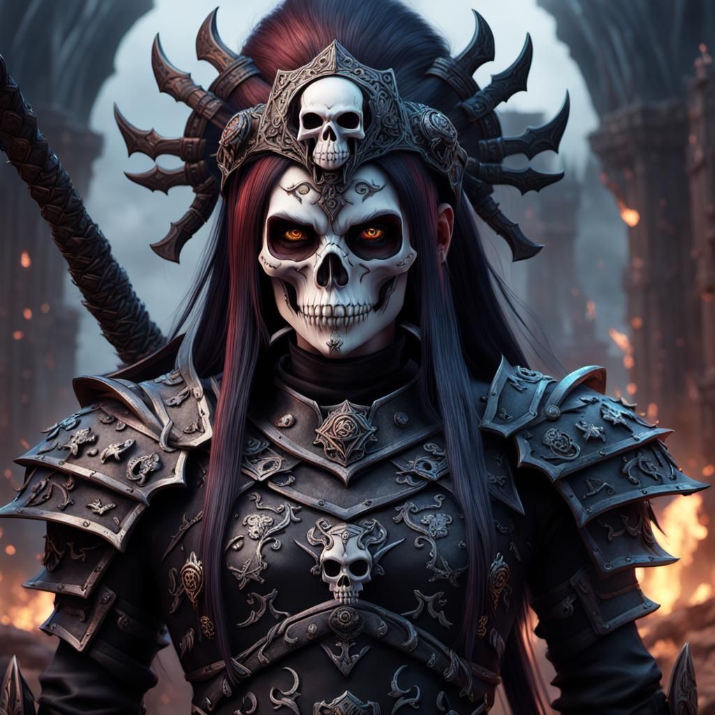 Gothic Skull Warrior Fantasy Art