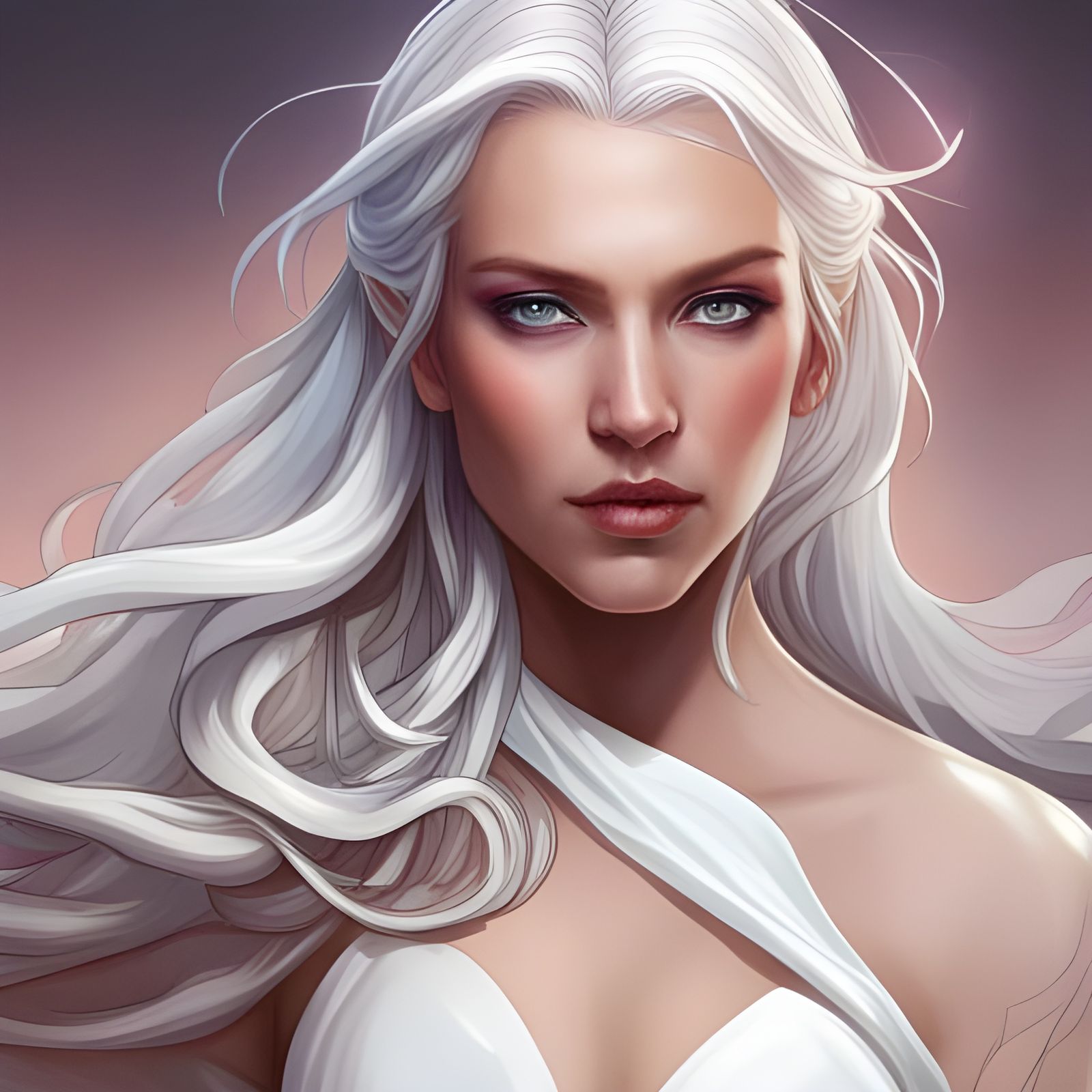 Aasimar Woman Portrait in Hyperdetailed Digital Art
