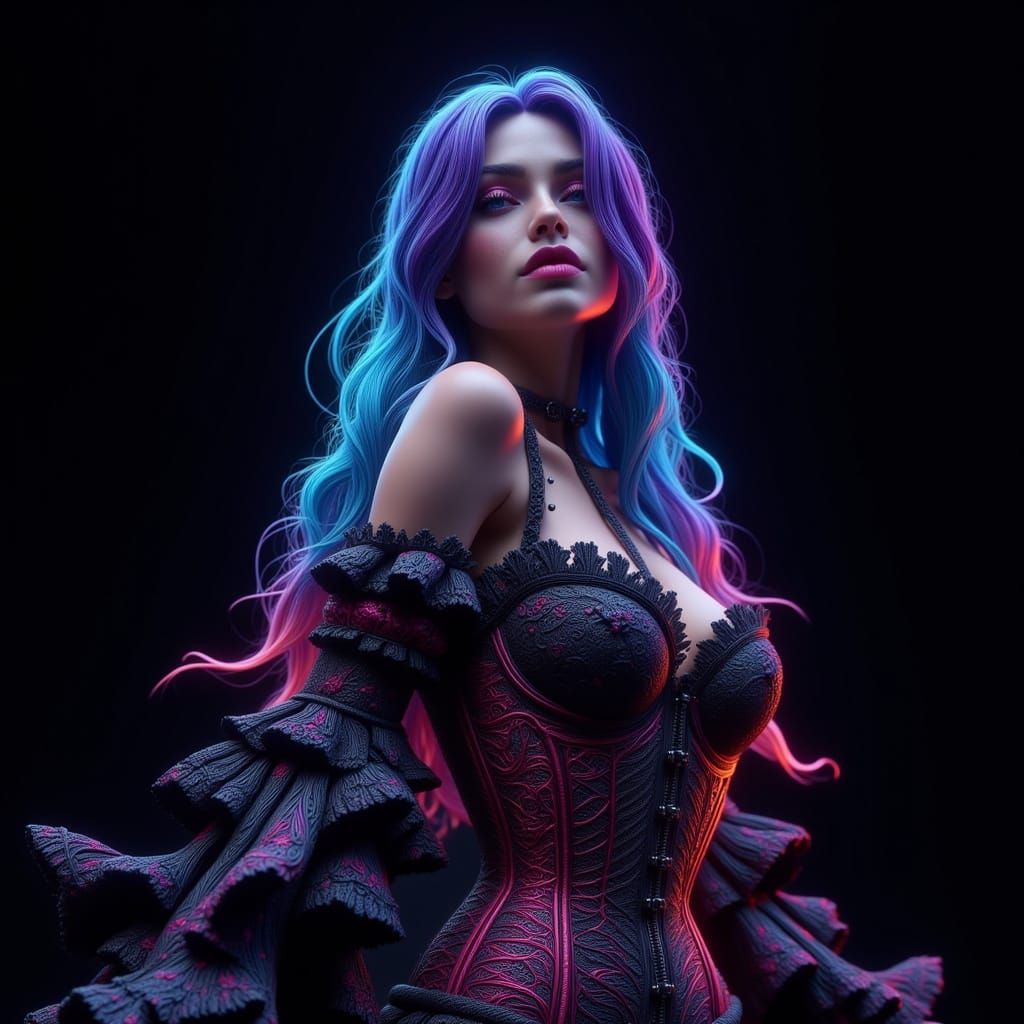 Gothic Cyberpunk Goddess in Dark Romance