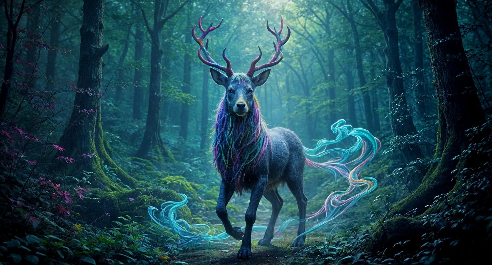 Mystical Ghostly Deer in Detailed Matte Painting
