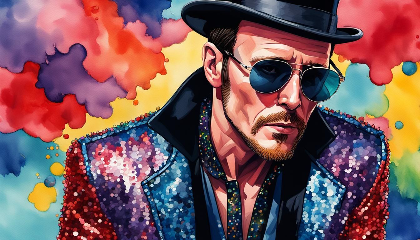 Singer in Sequins: A Candy Art Pop Portrait