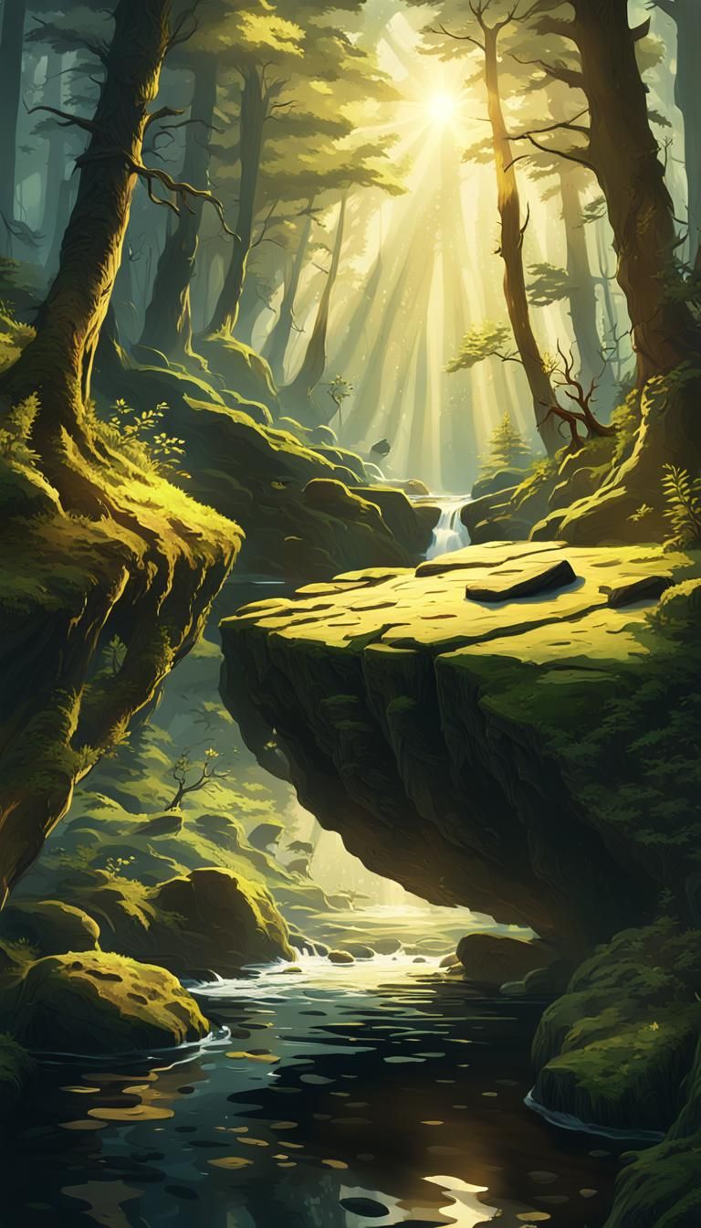 Dynamic Hopper Concept Art in Lush Forest
