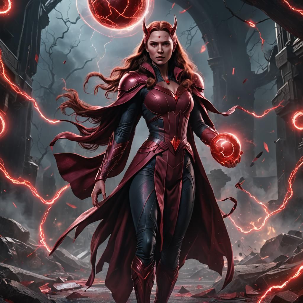 Scarlet Witch with Red Lightning Ball