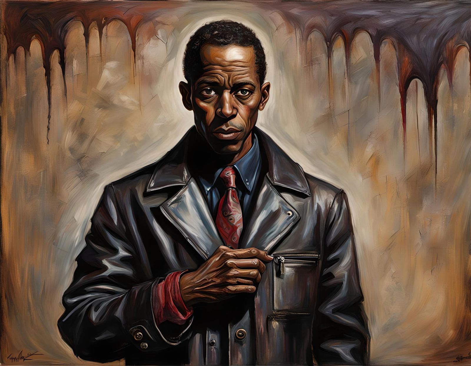 Terrifying Hook-Handed Figure in Leather Coat