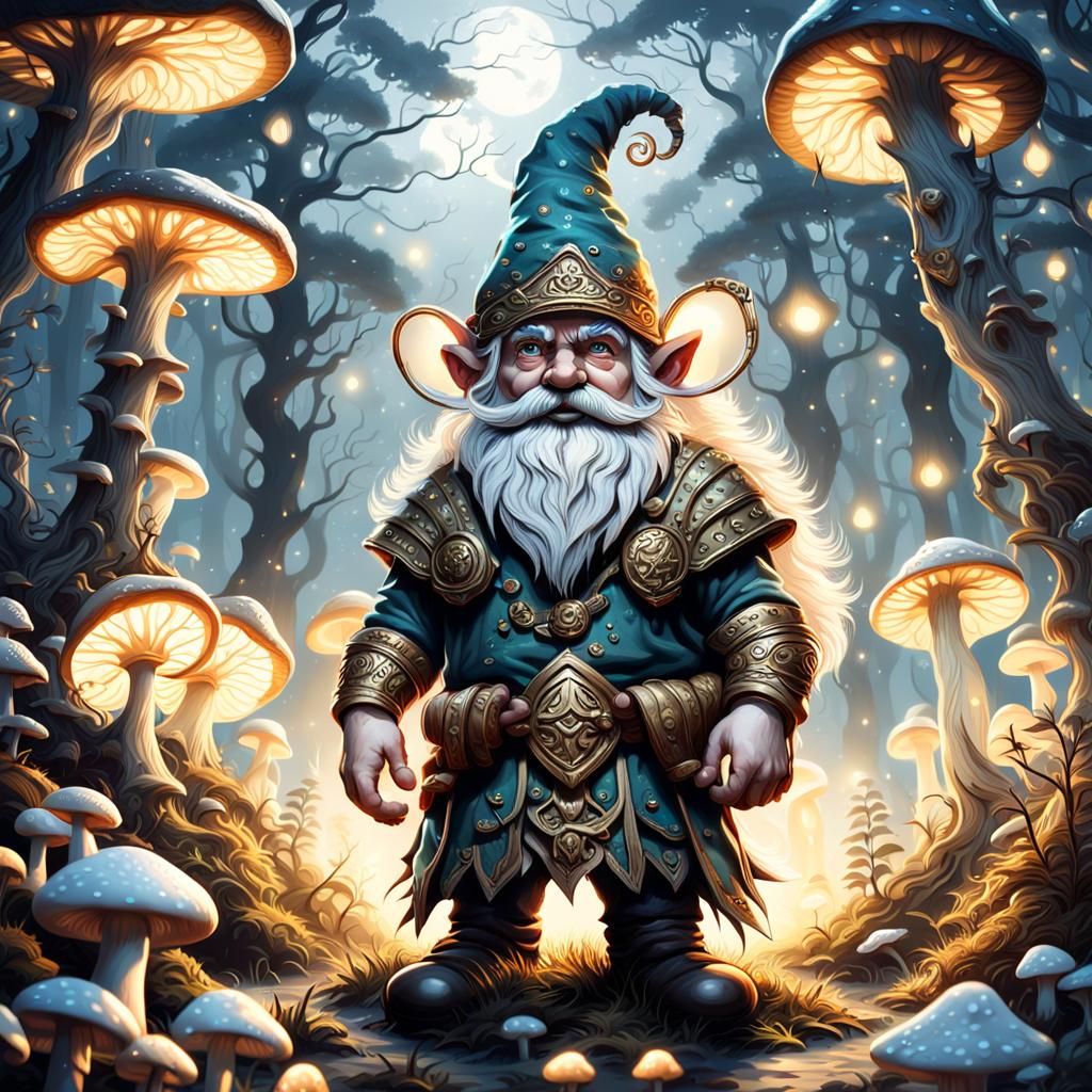 Centaur Gnome in Misty Forest: Fantasy Illustration
