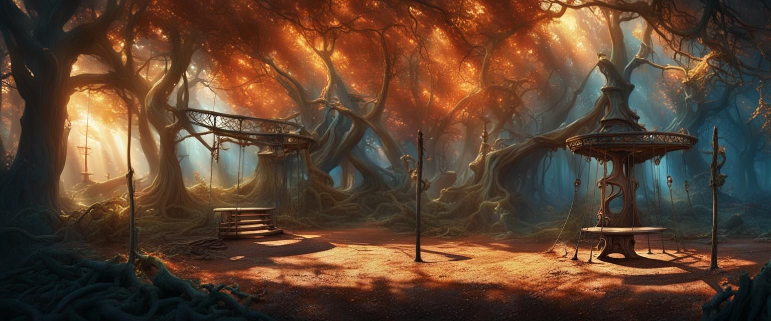 Twisted Playground in the Heart of the Dark Woods, in Unreal...