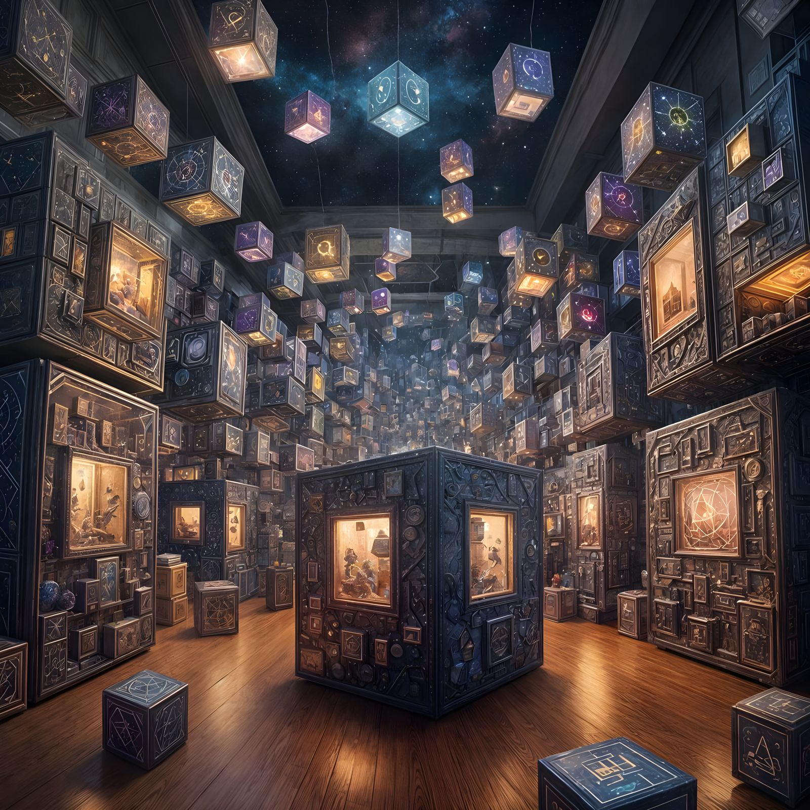 Cosmic Cubes of Whimsical Wonder