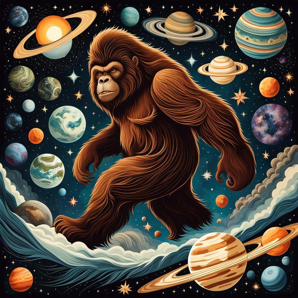 Bigfoot in Space: A Digital Art Journey