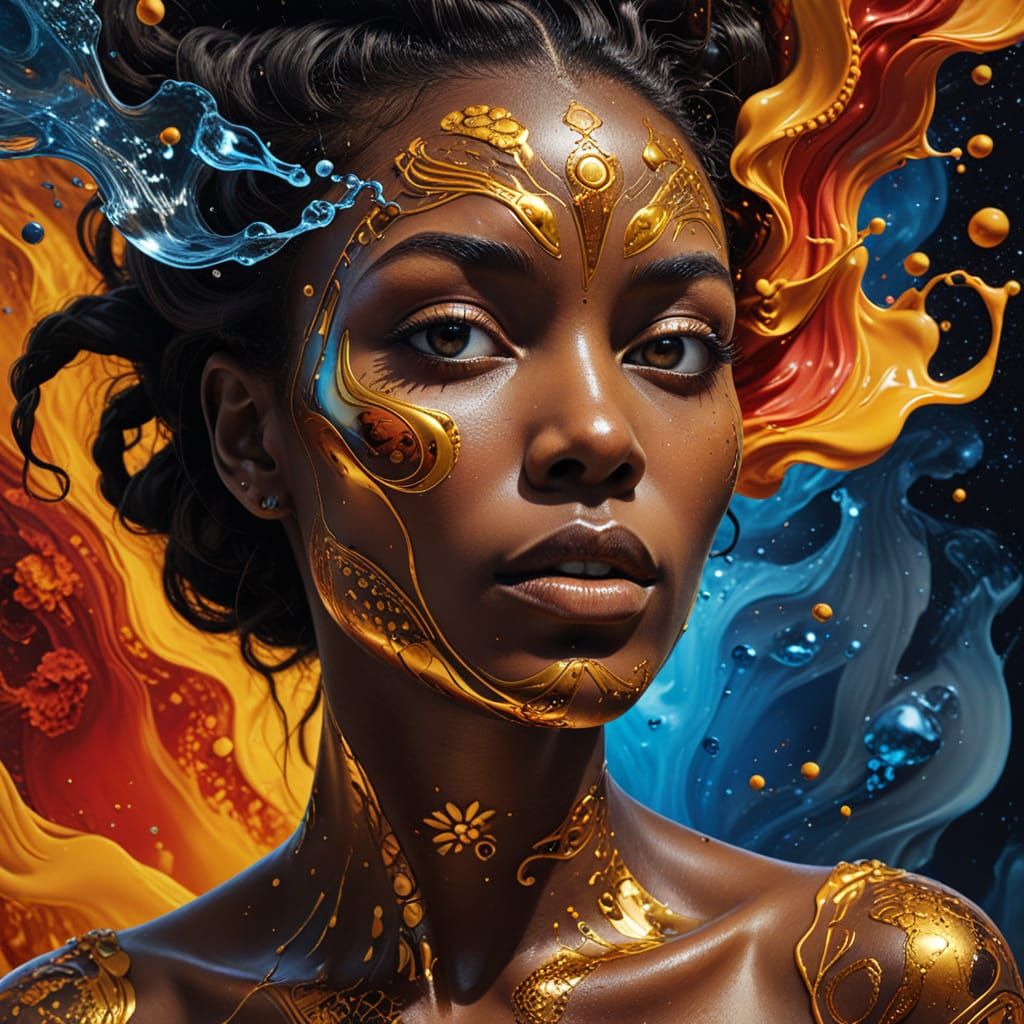 Surrealist Beauty Emerges from Vibrant Dreamscape