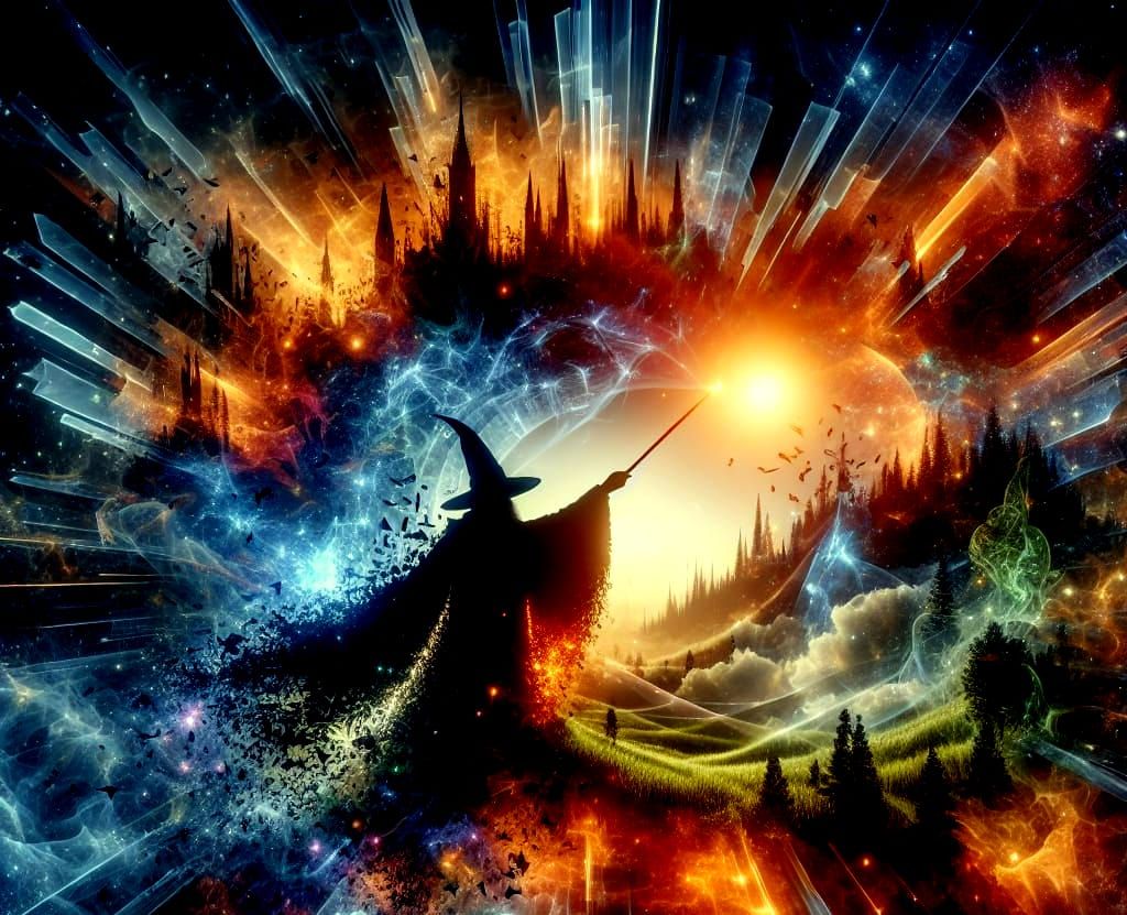 Holographic Wizard Unleashes a Fantasy Landscape