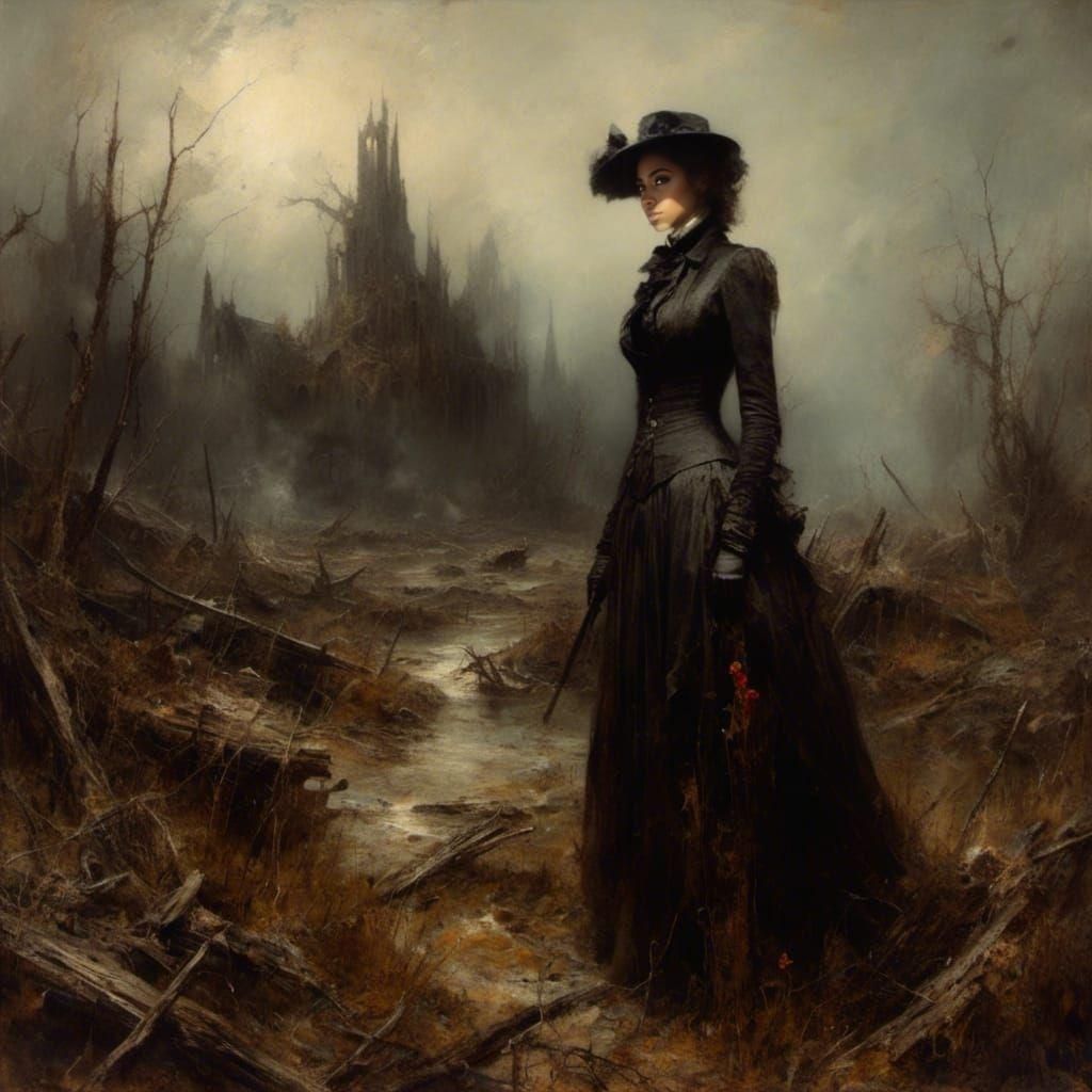 Hyperrealistic Portrait of Woman at Spaceport Entrance