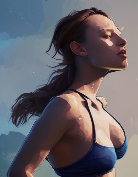 Gorgeous Hiker in Mountain Landscape, Hyperdetailed Portrait