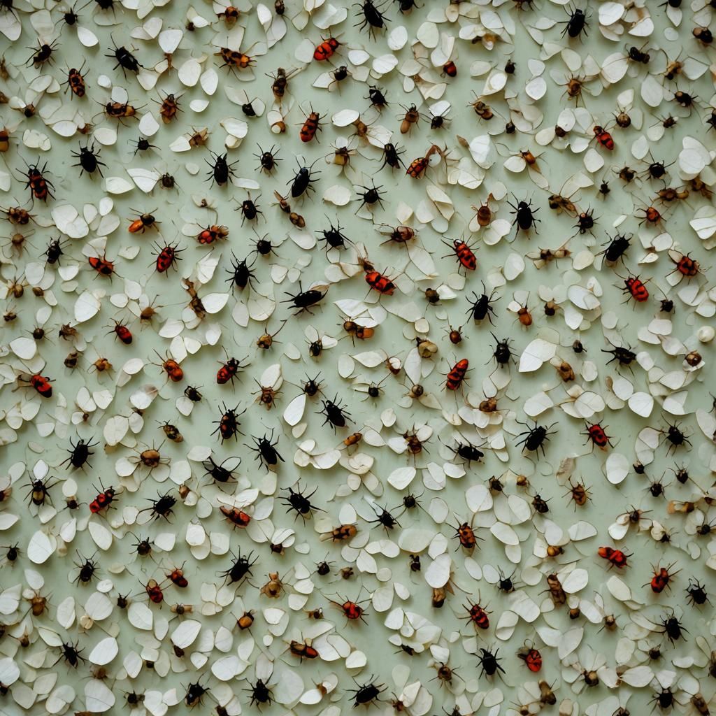 Leaf-Shaped Paper with Insects: Professional Photography