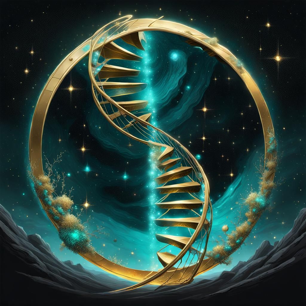 Bioluminescent Shield: Star Helix Galaxy Concept Art